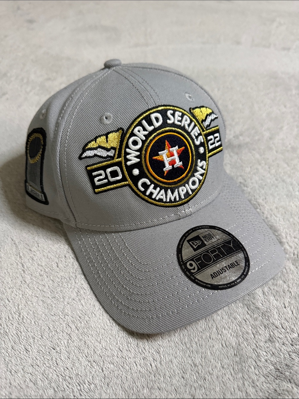 NWT New Era Gray Houston World Series Champions Hat